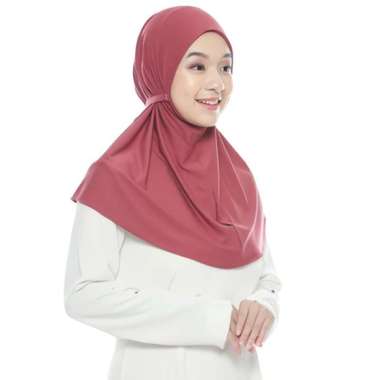 Bergo Hamidah Jersey Size M Non Pet Jilbab Sport Hitam