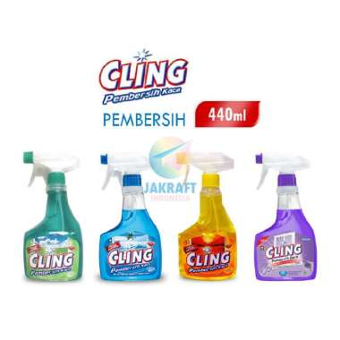 Cling Botol Spray 440ml - Pembersih Kaca Spray Apple Fresh