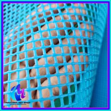 1 Roll kawat jaring plastik hdpe lubang kecil panjang 25 meter Biru