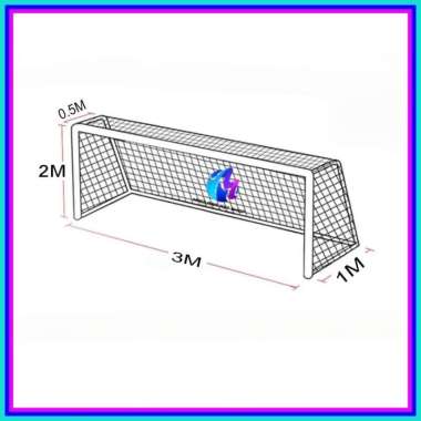 jaring gawang futsal 2mx3m x1m 5mili