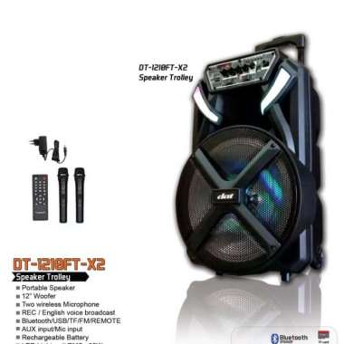Speaker Portable Dat 12 Inch DT-1210FT X2 Speaker Portable Bluetooth Multicolor