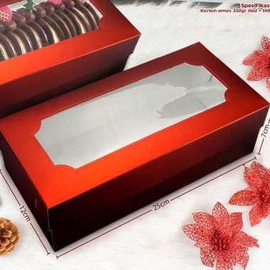 Box Merah Chandrika Premium Untuk Bolu Brownies / Dus Kue (1 lbr)