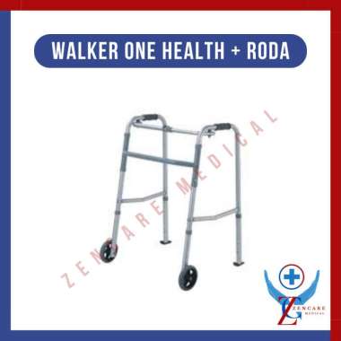 Tongkat Walker OneHealth Dengan Roda / Alat Bantu Jalan Lansia