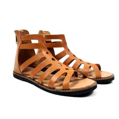 Sandal Gladiator Wanita Vincci Premium Cow Leather 36 Coklat