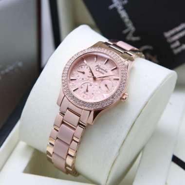 JAM TANGAN WANITA ALEXANDRE CHRISTIE AC 2932 / AC2932 ORIGINAL PEACH PLT BUNGA
