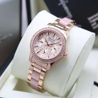 JAM TANGAN WANITA ALEXANDRE CHRISTIE AC 2932 / AC2932 ORIGINAL PINK PLT BUNGA