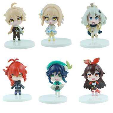 GENSHIN IMPACT 6pcs/set Anime Figure Figurine Klee/Paimon dkk