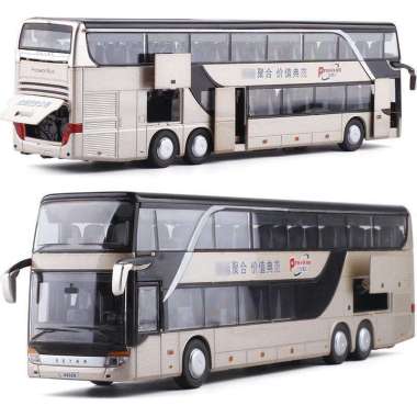 TWH Alloy bus Miniatur double decker double decker bus besi harga mura DD Gold