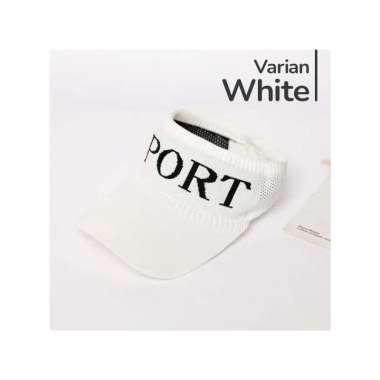 Goto Megan Sport Cap Topi Golf Senam Olahraga Wanita Katun Elastis WHITE