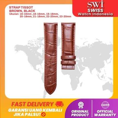 Strap Tali Jam Kulit Jam Tangan Tissot Strap Leather 19mm 20mm 21mm 19-18mm Croco Brown