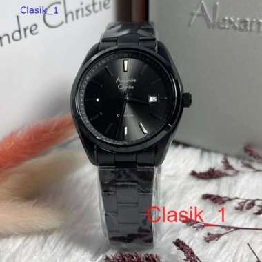 Original 100%!! Alexandre Christie Wanita AC 8656 / AC8656 Full Black Garansi Resmi 1 tahun
