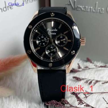 Original 100%!! Alexandre Christie Unisex AC 2989/ AC2989 Rosegold Black Garansi Resmi 1 Tahun