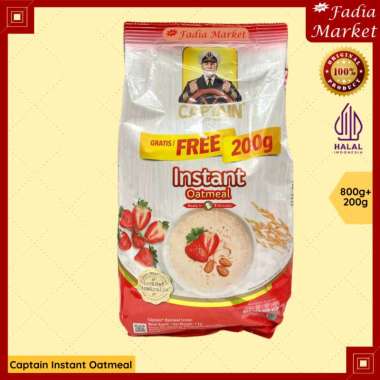 Havermout Captain Oatmeal Malaysia Quick Cook Masak Instant Air Panas Rolled Oats Utuh 800g Instant 