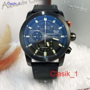 Original 100%!! Jam Alexandre Christie Pria AC 6559 AC6559 Black Orange Garansi Resmi 1 Tahun