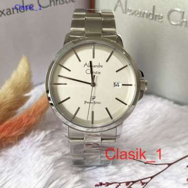 Jam Alexandre Christie Pria AC 1032 AC1032 Silver White Garansi Resmi 1 Tahun