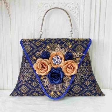 PSH Tas Pesta Songket Tas Wanita Premium Songket Terbaru Navy