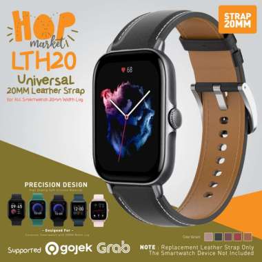 LTH20 Leather Strap 20mm for Amazfit GTS 2 3 4 E Mini Active/ Bip U S Lite/ Galaxy Watch 6 5/ Huawei