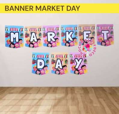 Bunting Flag MARKET DAY / Banner Market Day Market Day