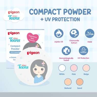 Pigeon Teens Compact Powder + UV Protection 14g / Bedak Padat refill natural