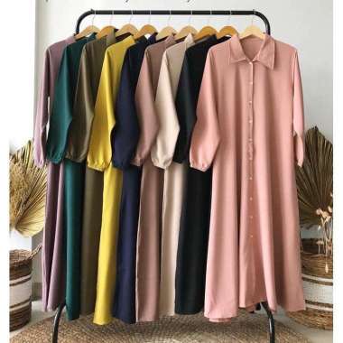 Gamis Nidia Full Kancing Busui Friendly PREMIUM BERKUALITAS XXL Mustard