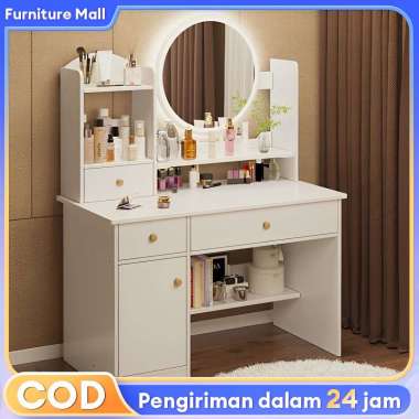 Meja rias kaca lampu LED -Meja Mini 4laci(LED)