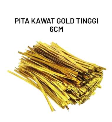 PITA KAWAT GOLD T6CM,COCOK U/MENGIKAT SOUVENIR,PLASTIK SNACK DLL