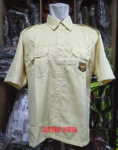 Seragam Satpam Warna Krem PDH Bahan Gaia - Seragam PDH Satpam Krem XL