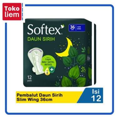 Softex Pembalut Daun Sirih 12'S Slim Wing 36Cm