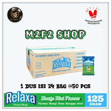 Relaxa Mango Mint Flavor Candy | Permen Mint Rasa Mangga Wangi Segar - 125 gr (Kemasan Karton)