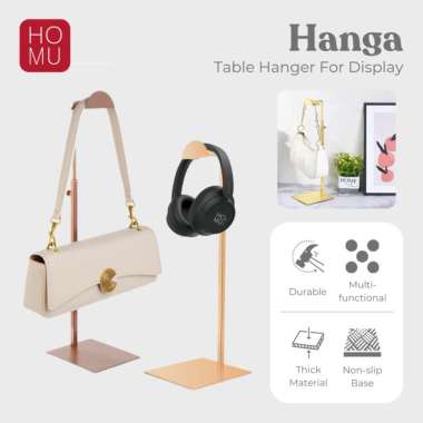 HOMU HANGA Table Hanger Rak Hanger Display Tas HeadSet Premium Bahan Stainless Steel Gold Rak Gantun