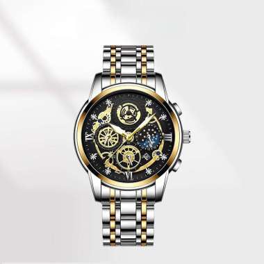 Roston Jam Tangan Pria Anti Air/Jam Tangan Rantai Original Asli Luxury Bisnis Quartz Stainless Steel