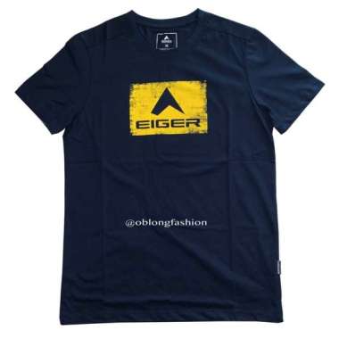 Eiger Kaos Pria Raster Logo - Blue L