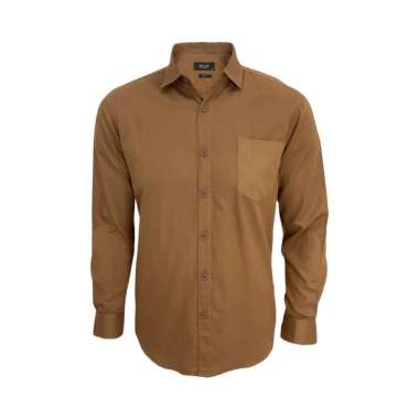 Redcliff Kemeja Pria Polos Panjang Cokelat 6BK3690K L