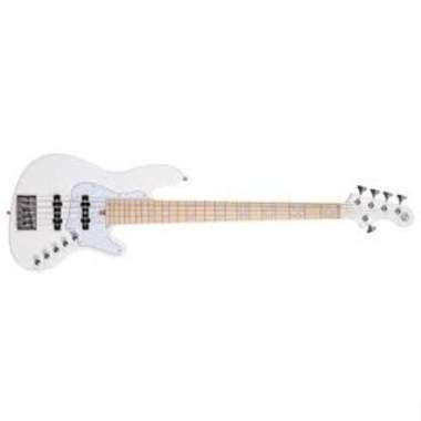 Bass Elektrik Cort Elrick NJS 5 String Electric Bass White Original