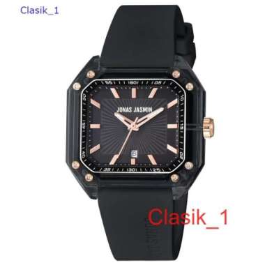 Original 100% Jam Tangan Wanita Jonas Jasmin Analog tali karet Hitam