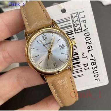 Original 100%!! CASIO LTP-V002GL-7B3UDF Jam Tangan Wanita Analog Kulit