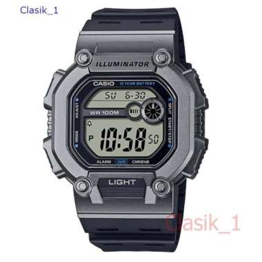 Original 100%!! CASIO W-737H-1A2VDF Jam Tangan Pria Digital Hitam Abu