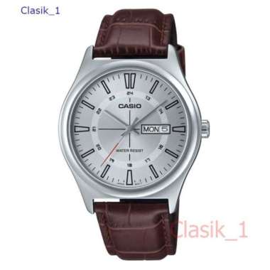 Original 100%!! Jam Tangan Casio Pria MTP-V006L-7CUDF Brown Leather