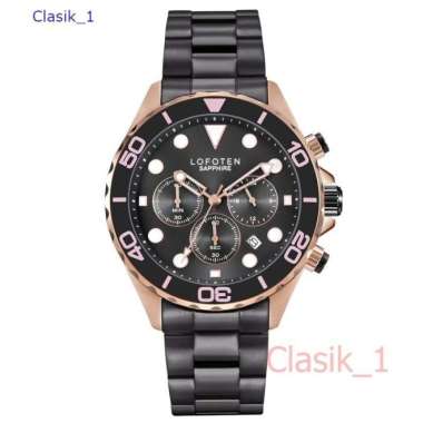 Original 100%!! Jam Tangan Pria Lofoten F-6521MC 6521 Black/Rosegold