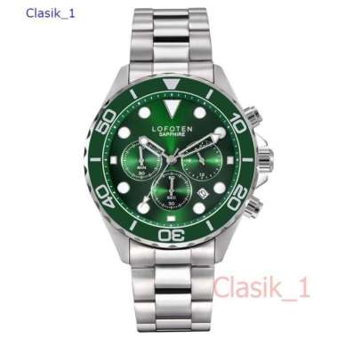 Original 100%!! Jam Tangan Pria Lofoten F-6521MC 6521 Silver/Green