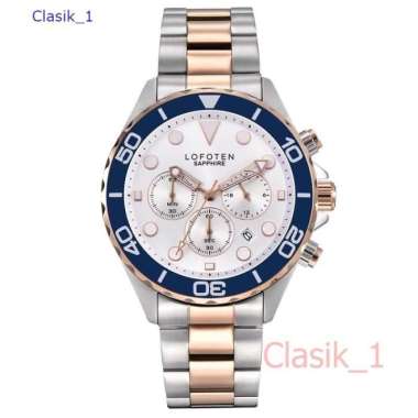 Original 100%!! Jam Tangan Pria Lofoten F-6521MC 6521 Silver/Rosegold