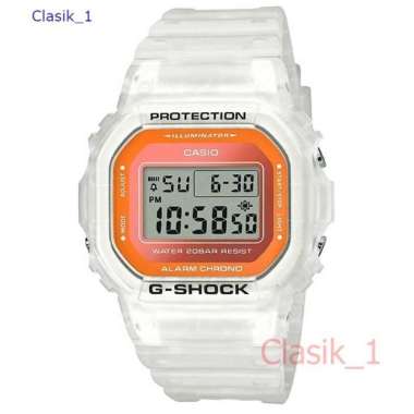 Original 100%!! Casio G-SHOCK DW-5600LS-7DR -Pria- Transparan Putih