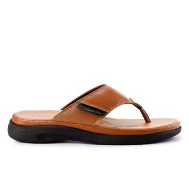 OBERMAIN OM06 SANDAL PRIA ORIGINAL SENDAL JEPIT CASUAL KULIT ASLI ORI COKLAT BROWN