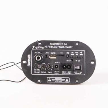 Amplifier Board Audio Bluetooth USB FM Radio TF CHIF1224 Subwofer Amplifier Ampli Subwoofer Bekas Speaker Headphone Akustik Bass Murah Guitar Dist IH Hitam