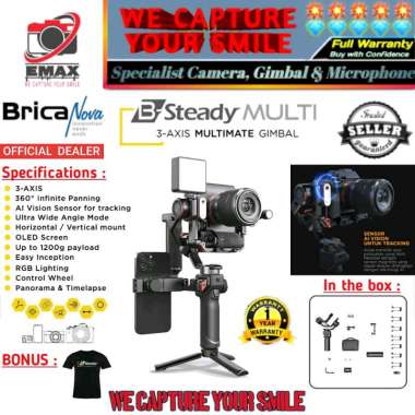 BRICA B-Steady MULTIMATE 3-Axis Gimbal Stabilizer 4in1 Camera Actioncam Mobile Phone Brica Bsteady M