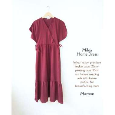MILEA Home Dress Kimono Daster Premium Busui Friendly Bahan Rayon Premium by KAINRANAH MUSTARD