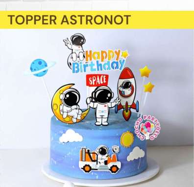 Topper ASTRONOT / Topper Kue Astronot Space Roket Ufo Space Astronot C