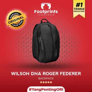 Tas Tenis Wilson Roger Federer DNA 12 Pack Black Red Tennis Raket Bag Hitam Backpack