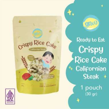 Grouu Cemilan anak Crispy Rice Cake 30gr, Rasa Californian steak