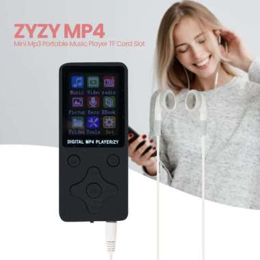 ZYZY MP4 Player Mini Mp3 Portable Music Player TF Card Slot - T1 - Black Black
